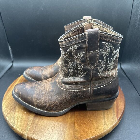 Ariat Billie Womens Size 7 B Short Boots Western Cowgirl Brown Leather 10011911 - Picture 1 of 9